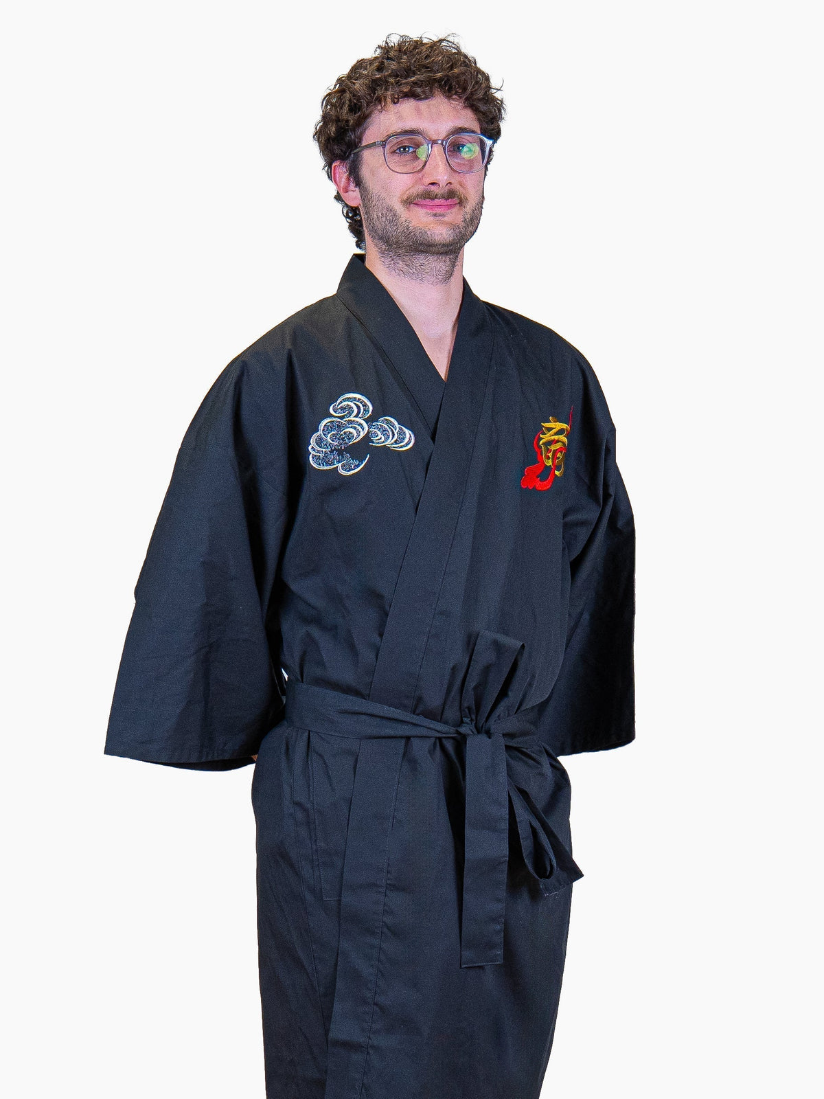 Kimono Happi Oversize Męskie - Haftowany Smok