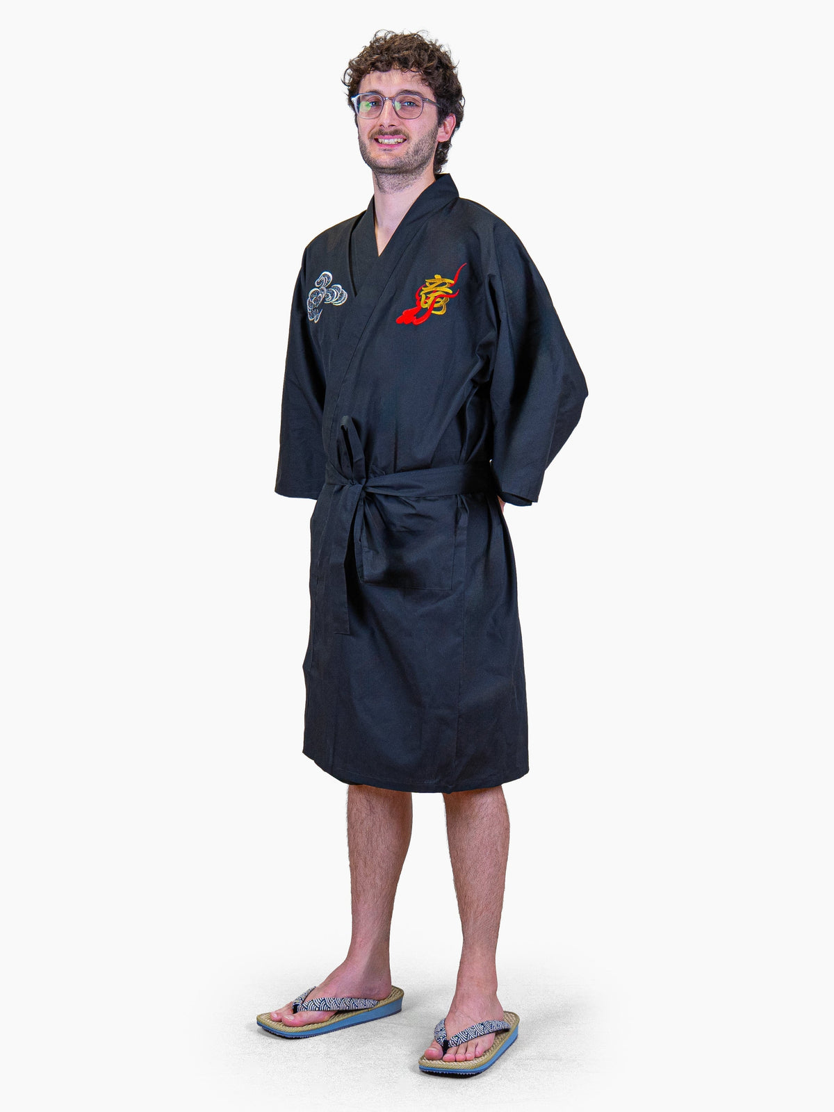 Kimono Happi Oversize Męskie - Haftowany Smok
