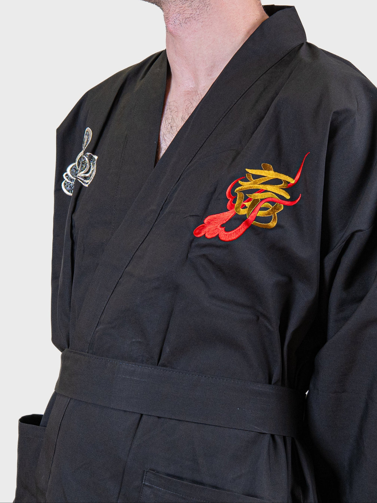 Kimono Happi Oversize Męskie - Haftowany Smok