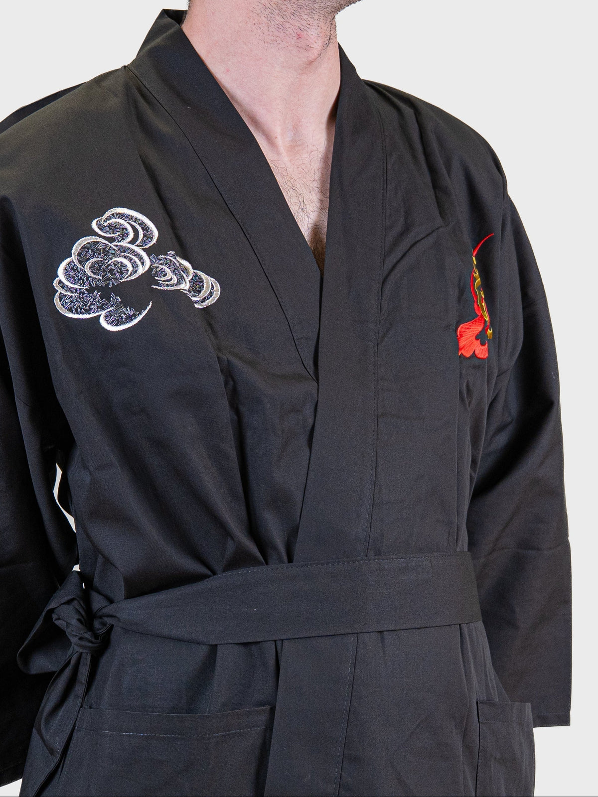 Kimono Happi Oversize Męskie - Haftowany Smok