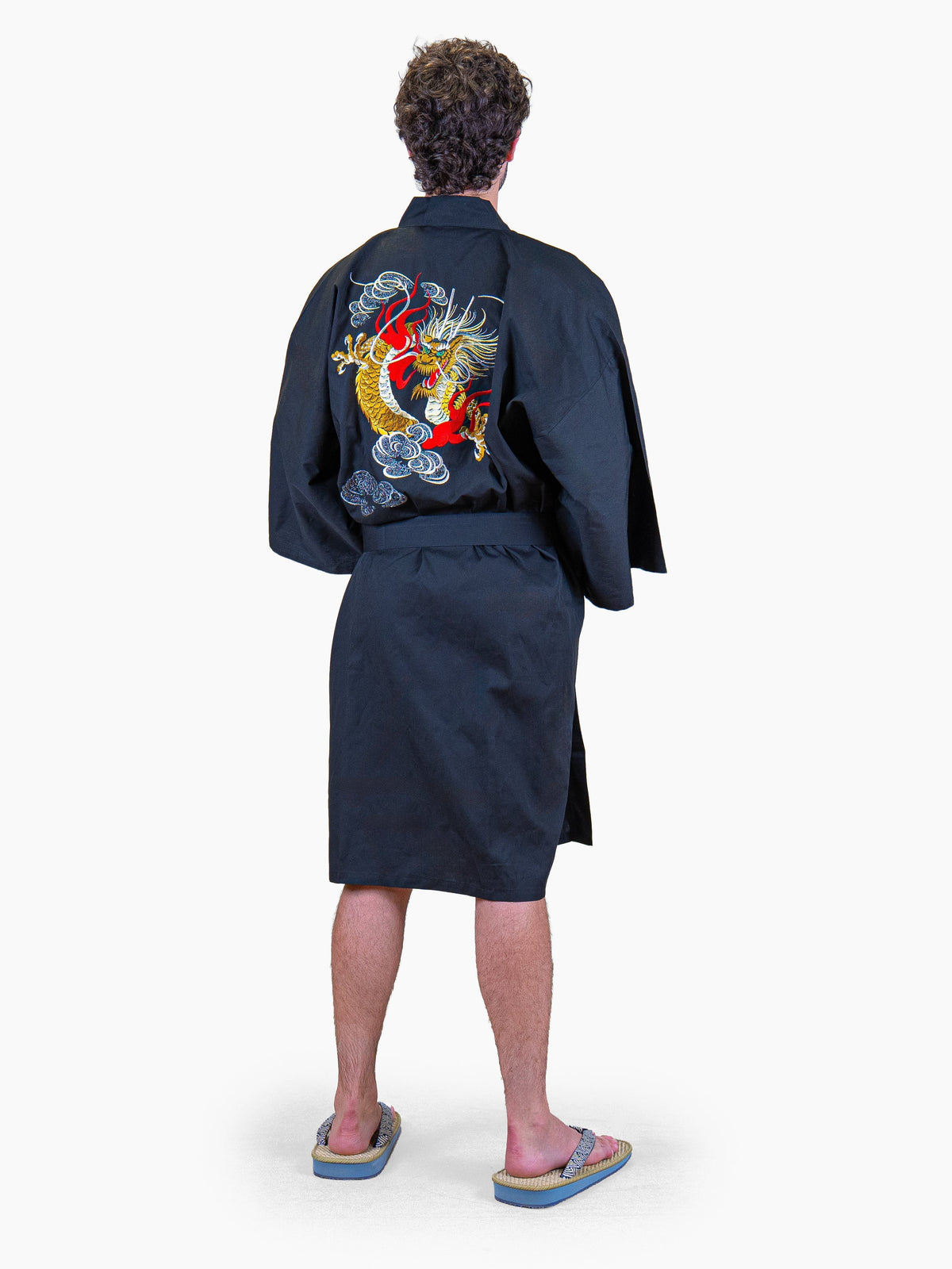 Kimono Happi Oversize Męskie - Haftowany Smok
