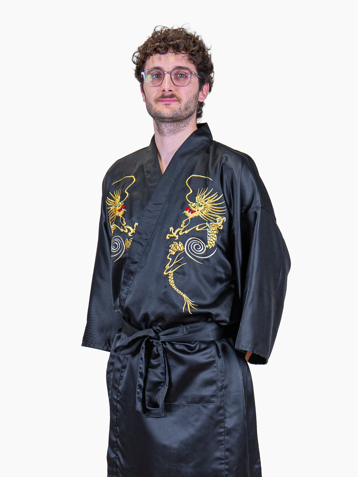 Kimono Happi Oversize Męskie - Złoty Smok