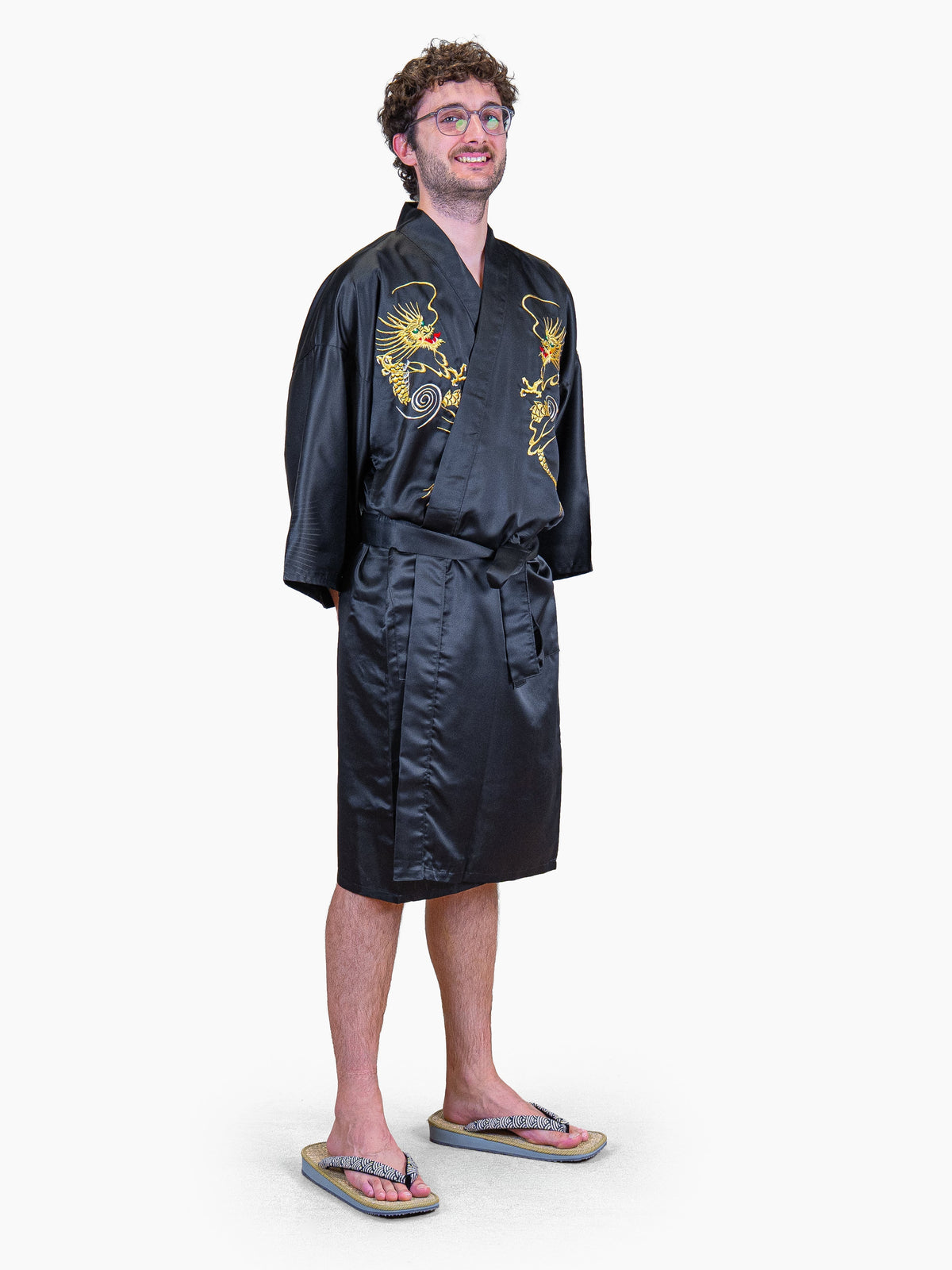 Kimono Happi Oversize Męskie - Złoty Smok