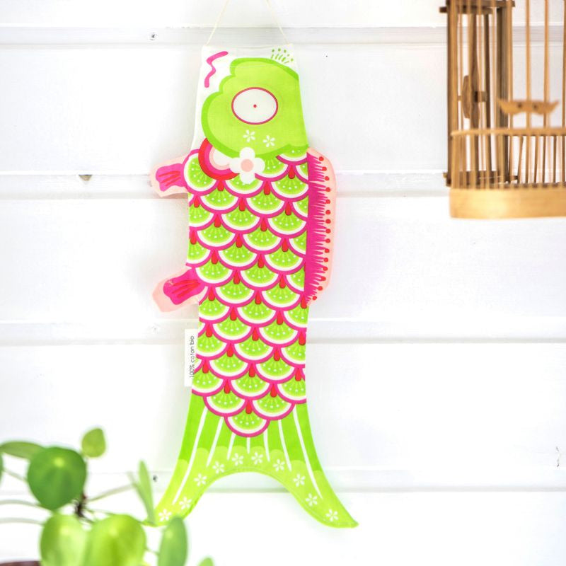 Koinobori Green & Pink Mini 45 cm