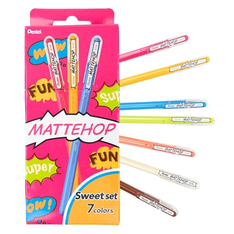Kolorowe długopisy Pentel Mattehop Sweet Set