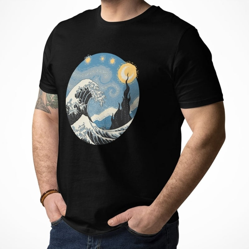 Koszulka Japanese Wave & Starry Night