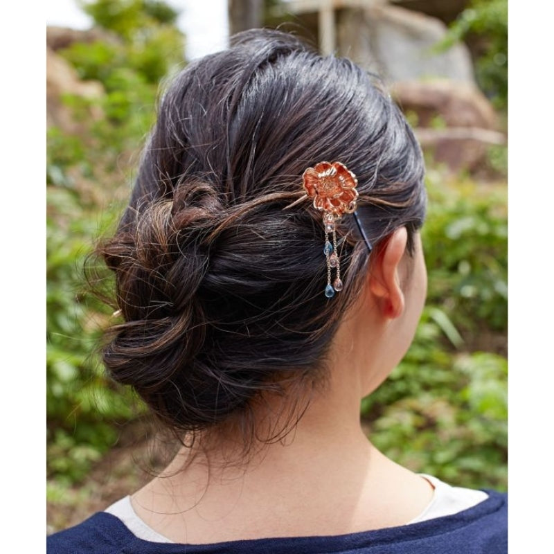 Kwiat piwonii Kanzashi
