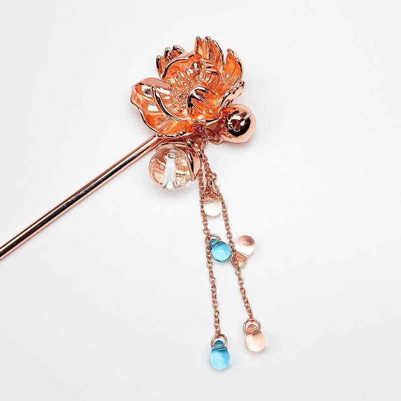 Kwiat piwonii Kanzashi