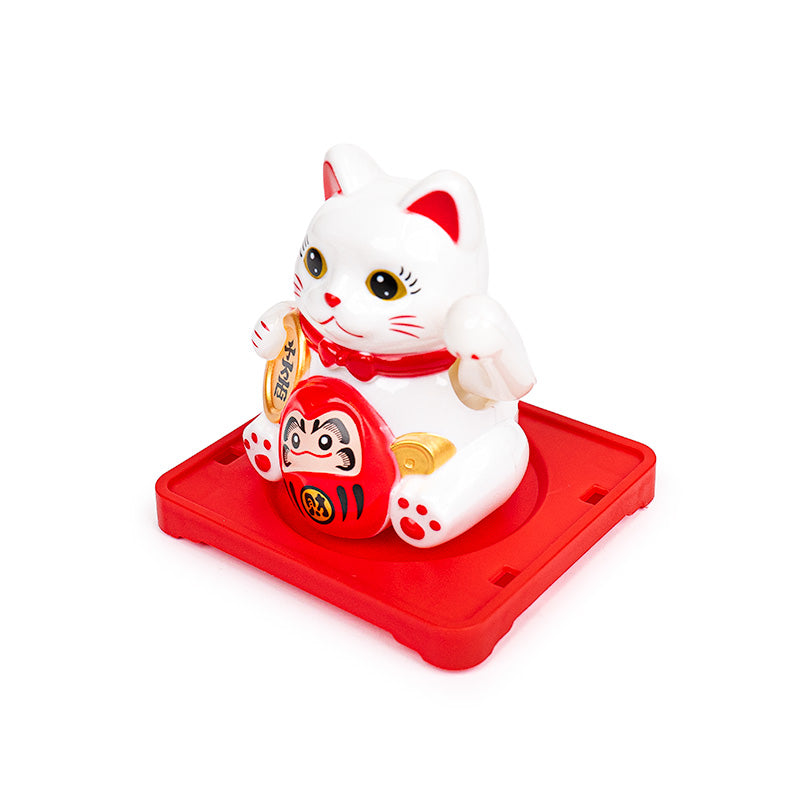 Machający Solarny Kot Maneki Neko - Daruma