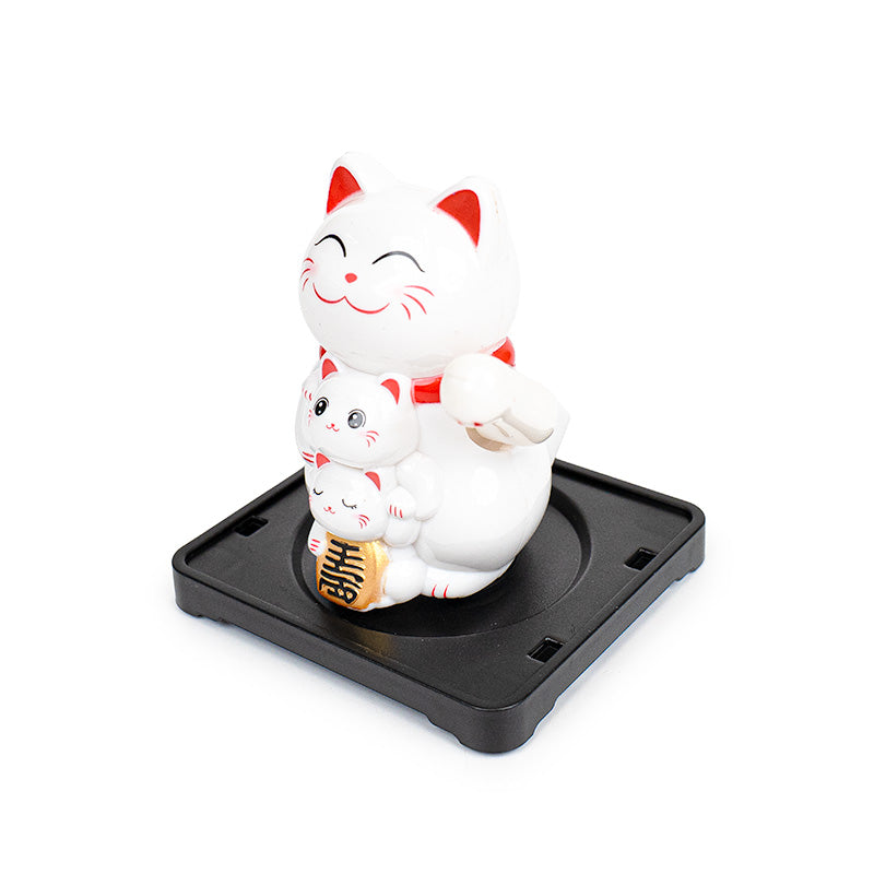 Machający Solarny Kot Maneki Neko - Rodzina