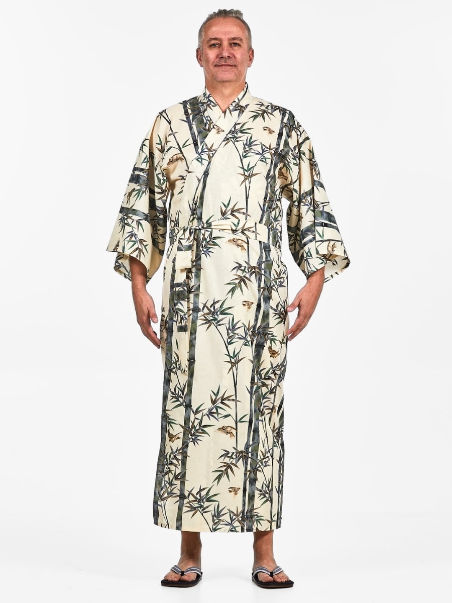 Męskie Japońskie Kimono z motywem Bambusa Uniwersalny rozmiar