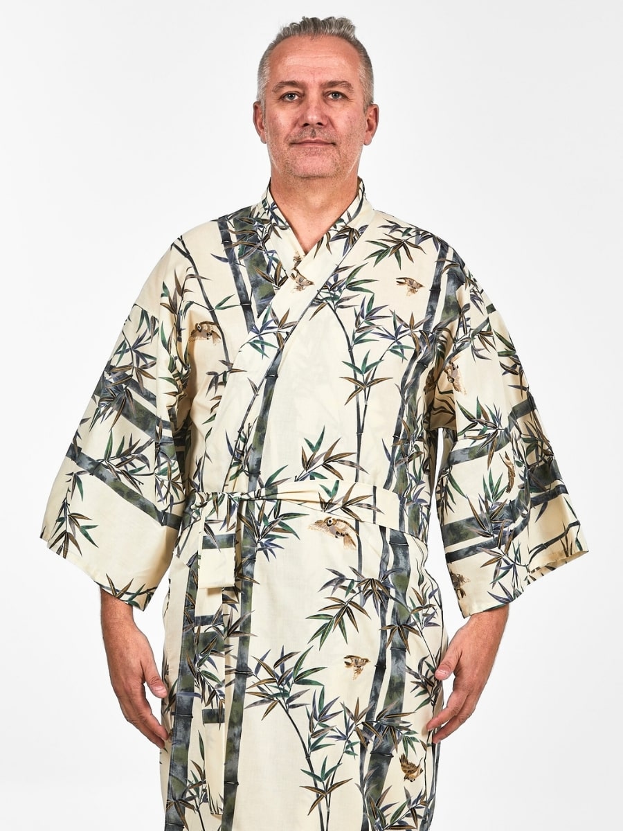 Męskie Japońskie Kimono z motywem Bambusa Uniwersalny rozmiar