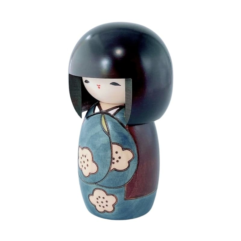 Niebieska lalka Kokeshi Kōjitsu