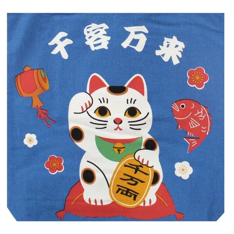 Niebieska torba na zakupy Maneki Neko Blessing