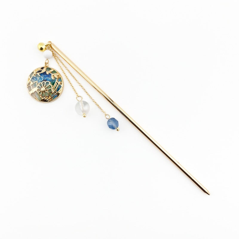Niebieski japoński Kanzashi Temari