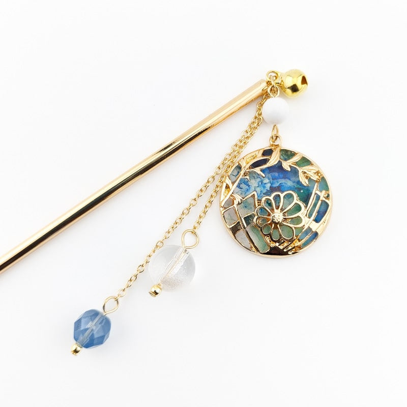 Niebieski japoński Kanzashi Temari