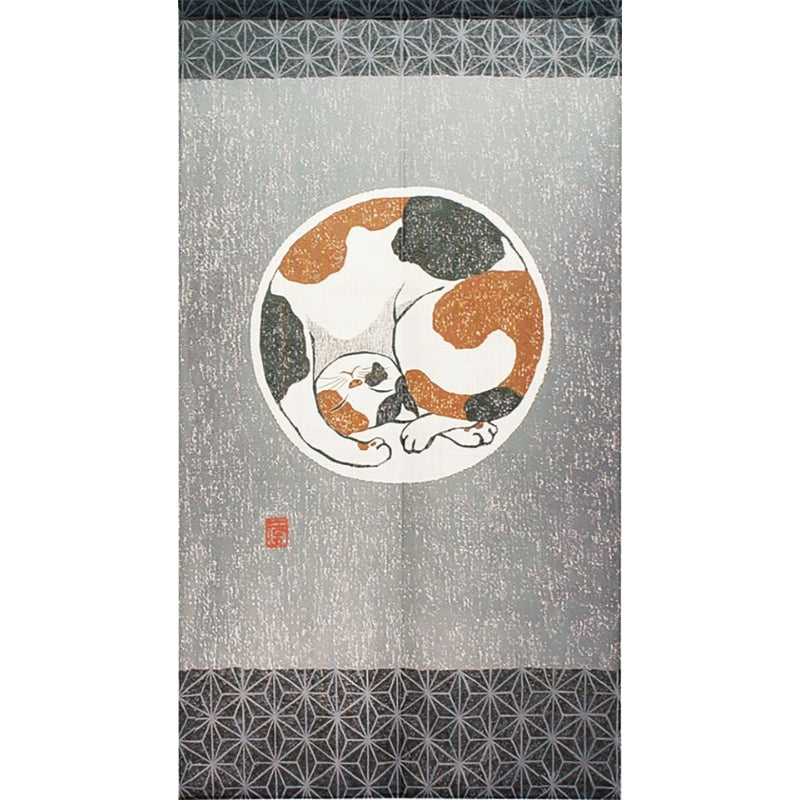 Noren Japoński kot Asanoha 85 x 150 cm