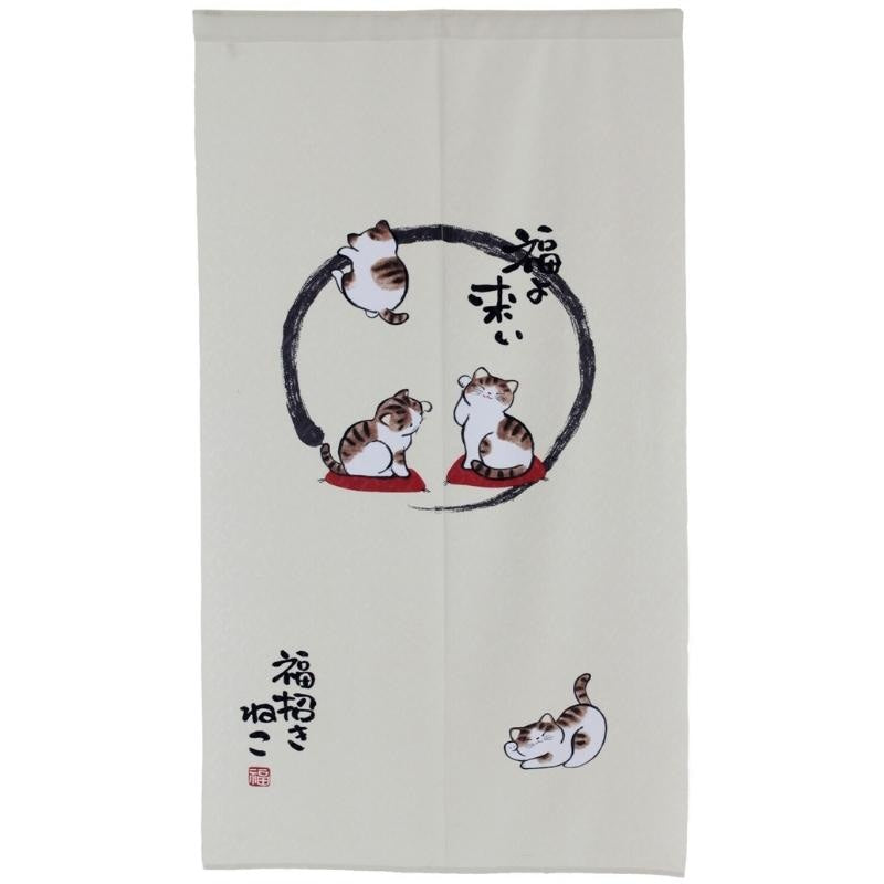 Noren Zen Cat Curtain 85 x 150 cm