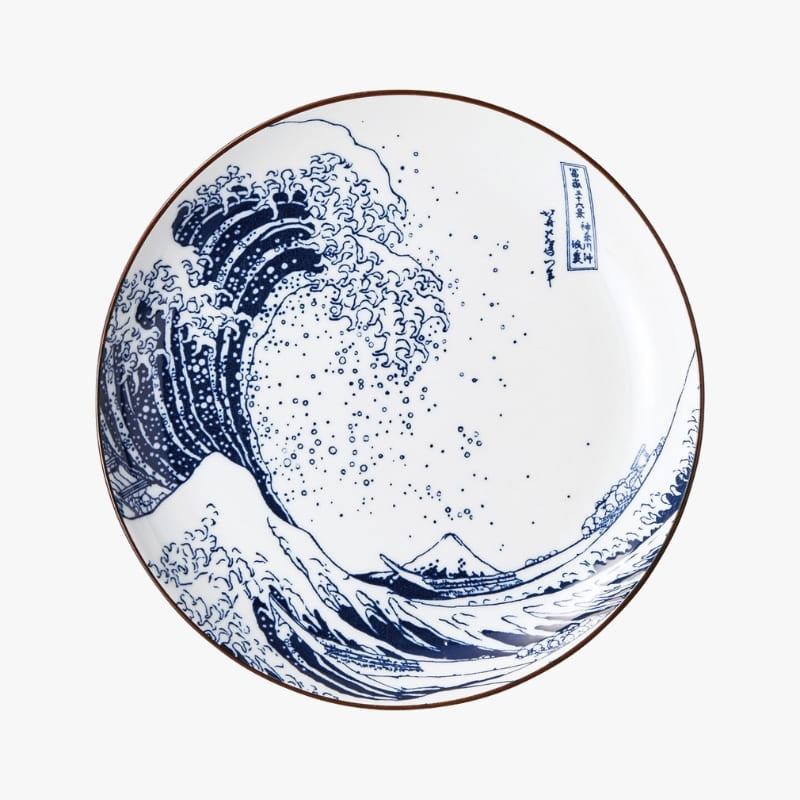 Okrągły japoński talerz Hokusai