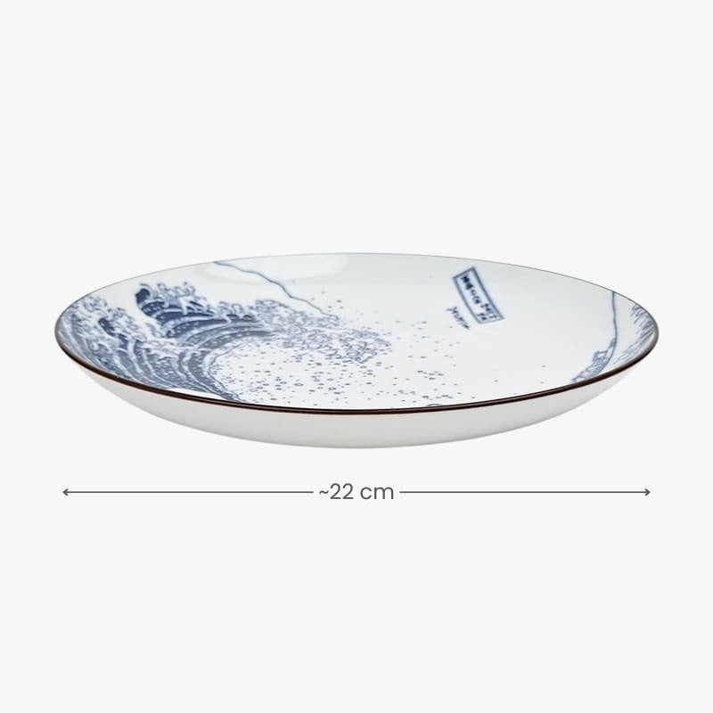 Okrągły japoński talerz Hokusai