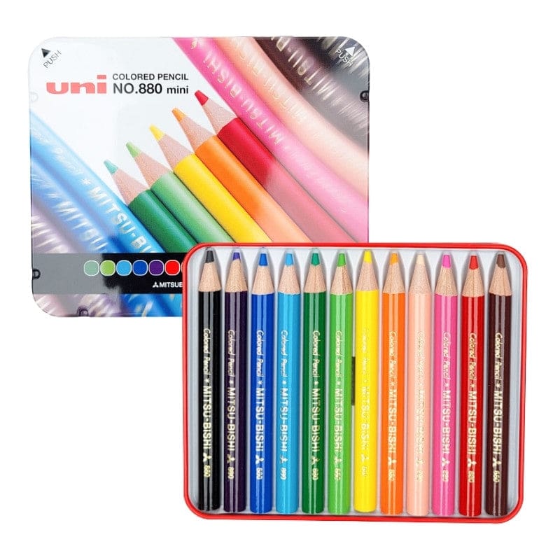 Ołówki Mitsubishi 880 Mini Japanese Plain Coloured Pencils