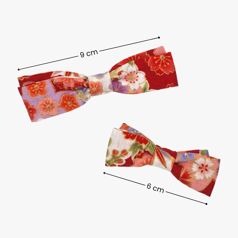 Mała czerwona japońska spinka do włosów