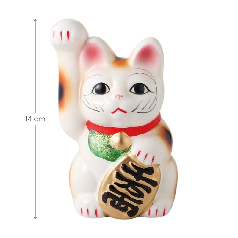 Podniesiona prawa łapa Maneki Neko 14 cm
