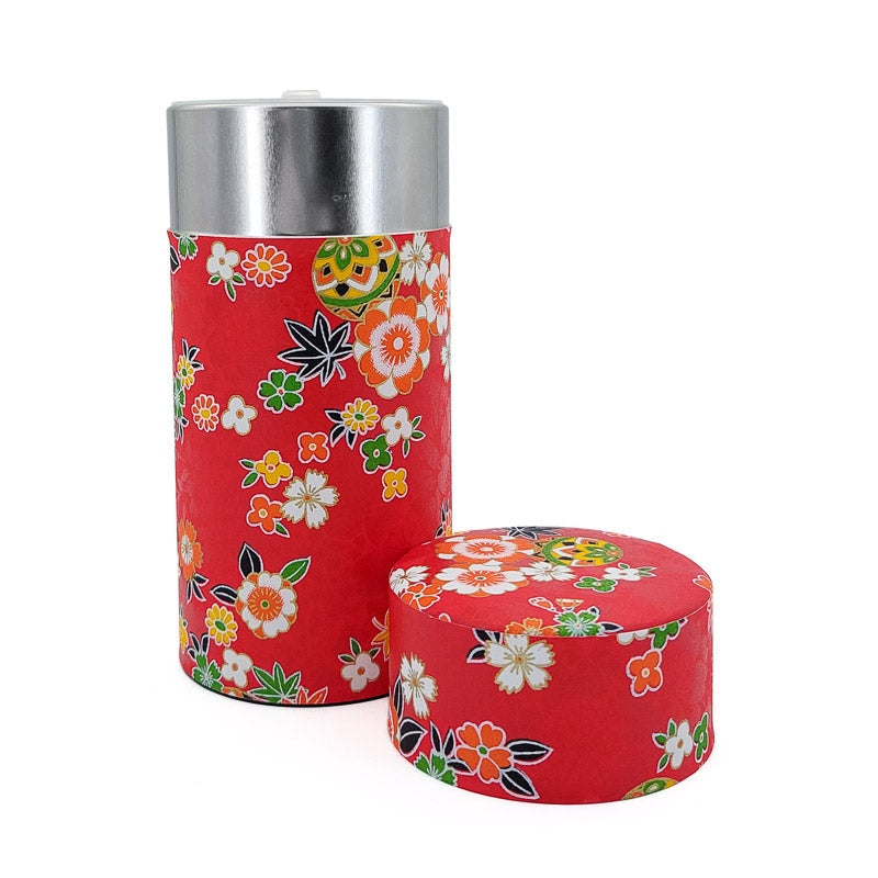 Pudełko na herbatę z czerwonego papieru Washi