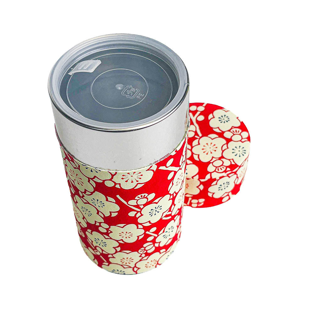 Puszka na Herbatę Washi - Ume Czerwona