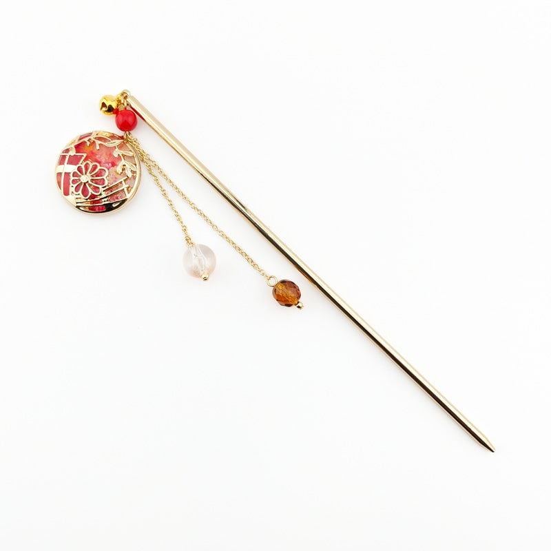 Red Temari Japanese Kanzashi