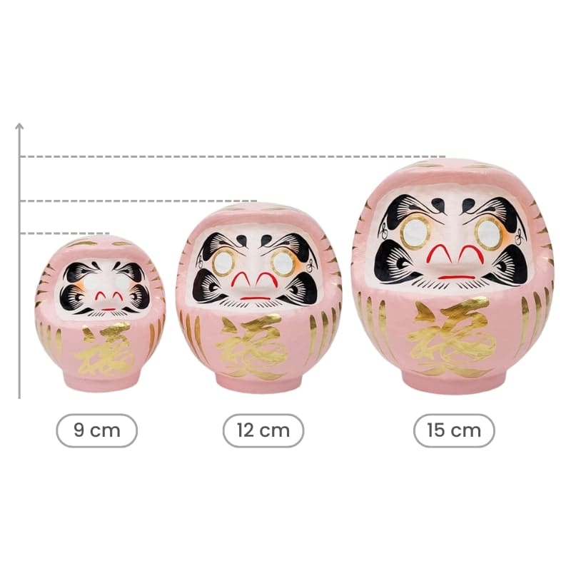 Różowa Daruma japońska od 9 do 15 cm