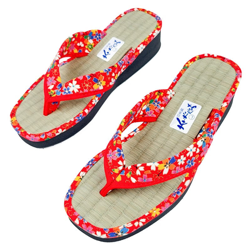Sakura Red Japanese Zori EU 35 37