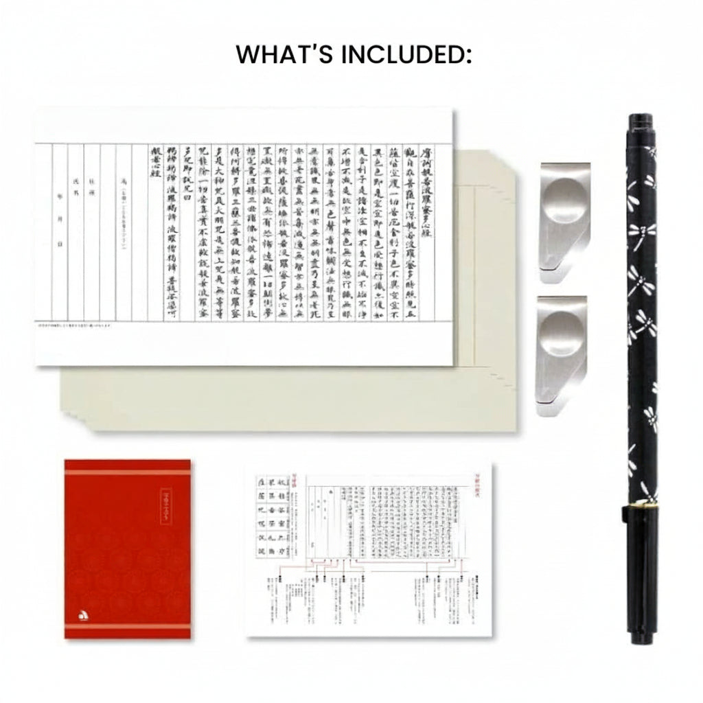 Zestaw do kopiowania Sutra z piórem pędzelkowym Tombo