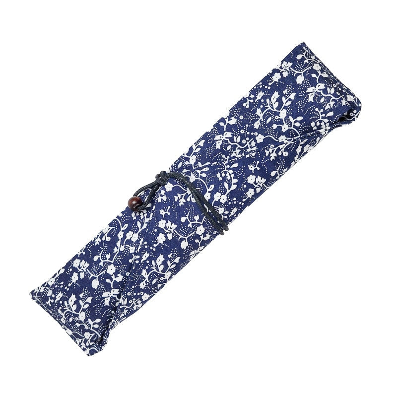 Japoński Zestaw Sztućców Drewnianych z Kwiatowym Etui