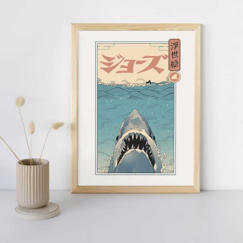 Szczęki - japoński plakat w stylu Ukiyo-e A3