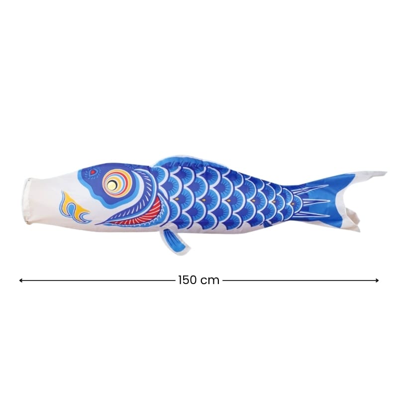 Tradycyjny Japoński Koinobori Niebieski - 150 cm