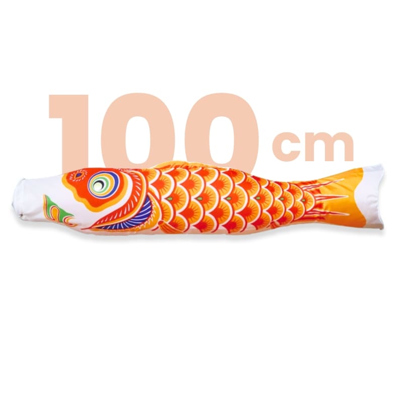 Tradycyjny Japoński Koinobori Pomarańczowy - 100 cm