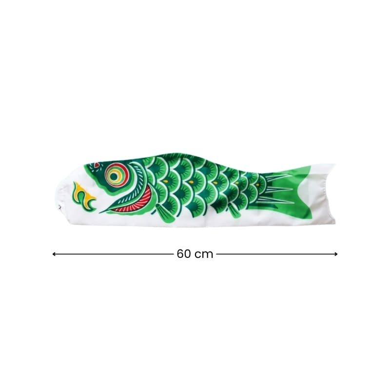 Tradycyjny Japoński Koinobori Zielony - 60 cm