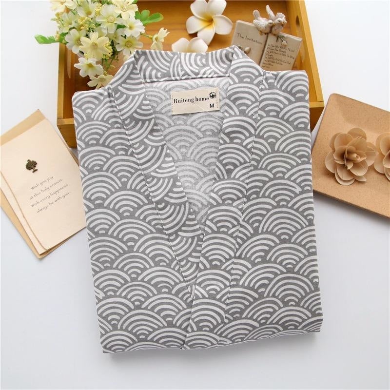 Wzór Jinbei Cotton Seigaiha Szary / M