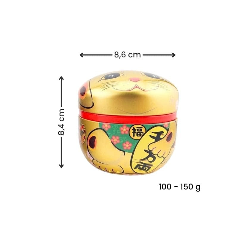 Zestaw 2 Metalowych Puszek na Herbatę - Maneki Neko