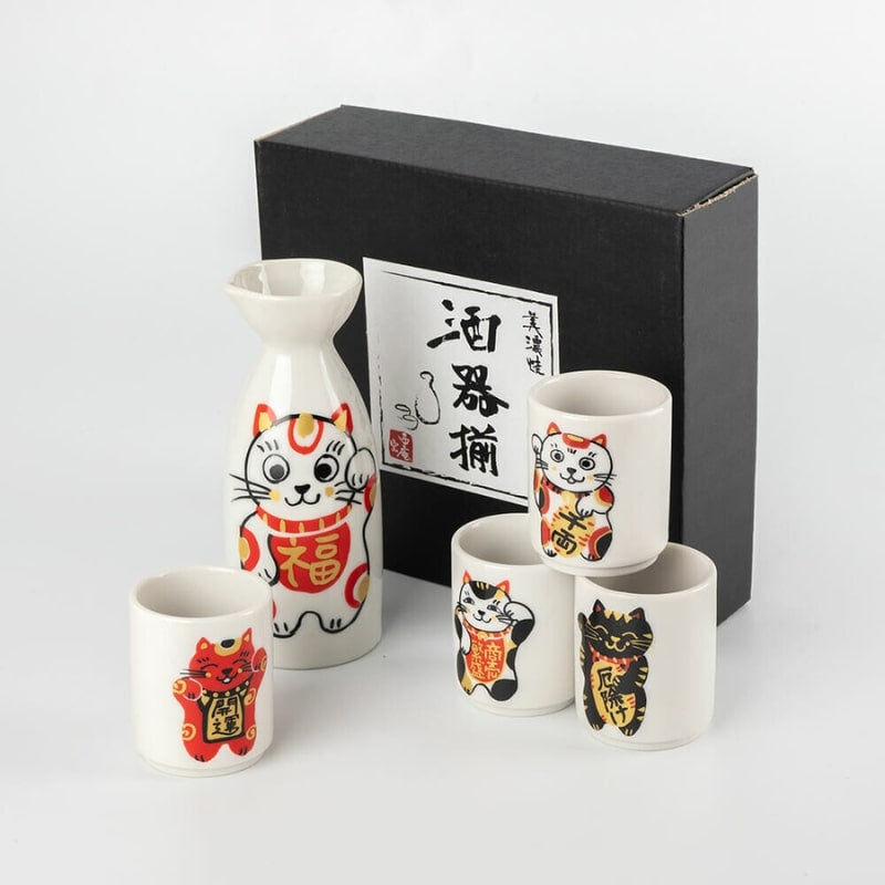 Zestaw Maneki Neko Sake