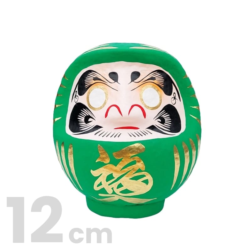 Zielona japońska Daruma od 9 do 15 cm 12 cm