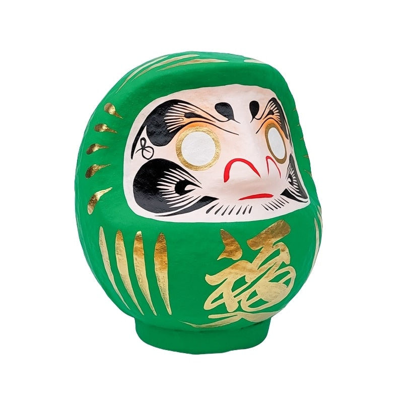Zielona japońska Daruma od 9 do 15 cm