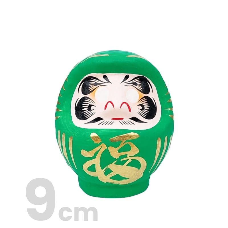 Zielona japońska Daruma od 9 do 15 cm 9 cm