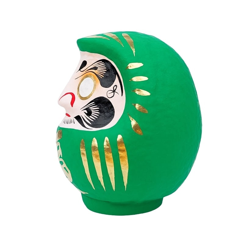 Zielona japońska Daruma od 9 do 15 cm
