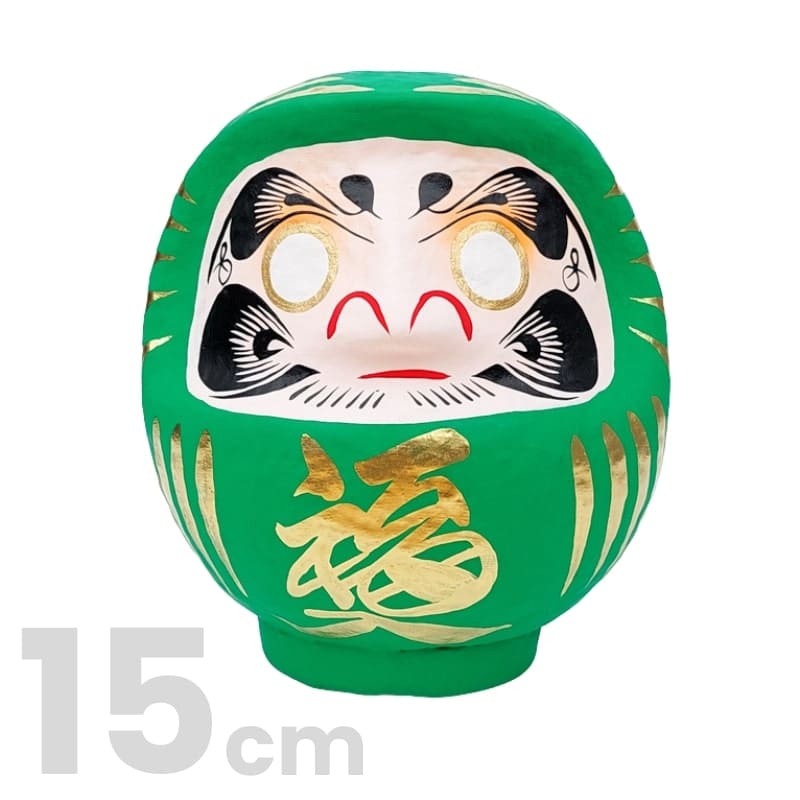 Zielona japońska Daruma od 9 do 15 cm 15 cm