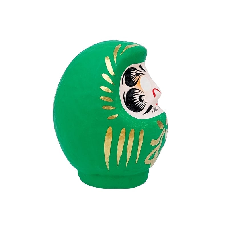 Zielona japońska Daruma od 9 do 15 cm