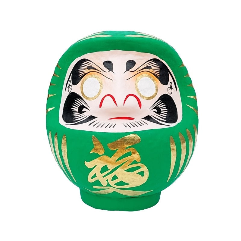 Zielona japońska Daruma od 9 do 15 cm