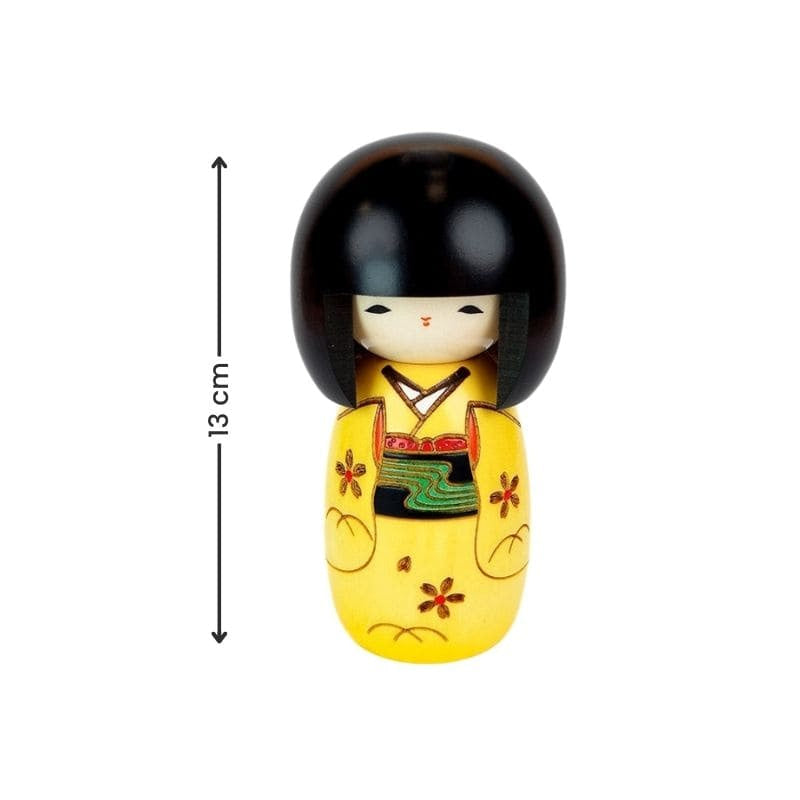 Żółta lalka Kokeshi