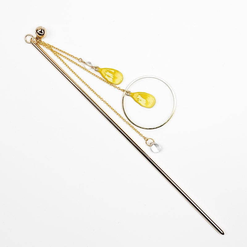 Żółte płatki Kanzashi